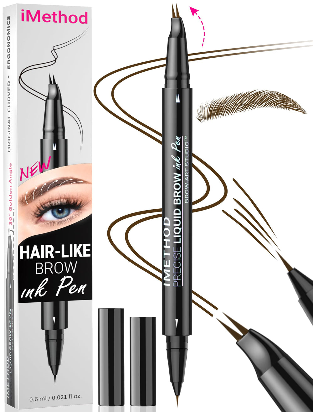 iMethod crayon sourcils courbé, tête courbée pour traits naturels et précis