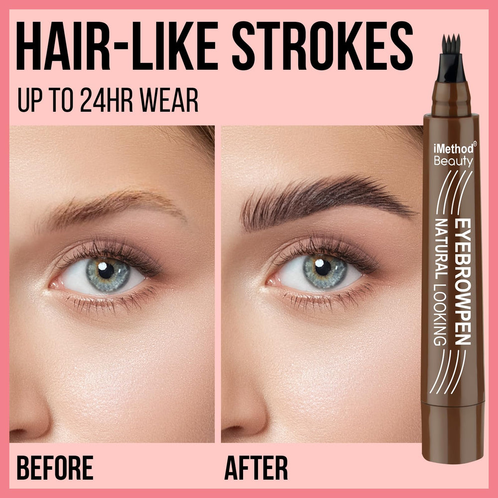 iMethod Sourcils Pen avec brosse spoolie pour démêler et estomper.