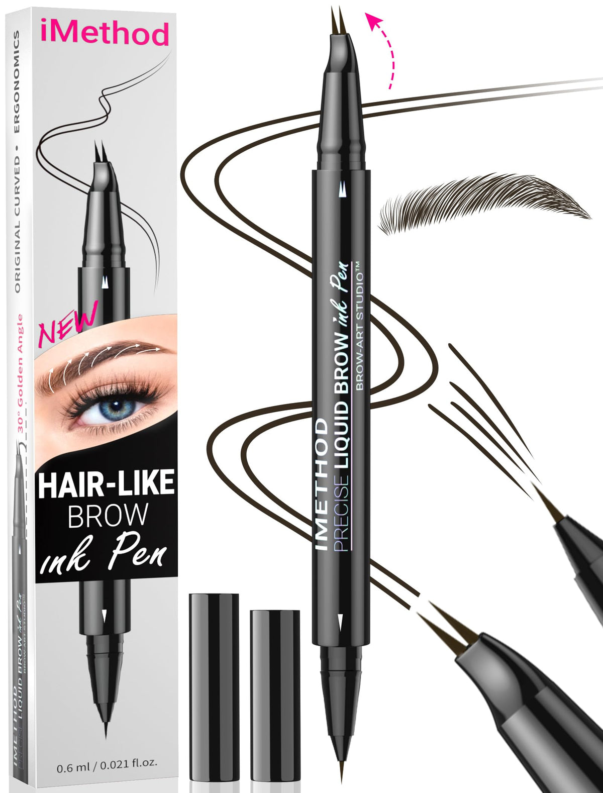 iMethod stylo sourcils courbe en action pour un fini poils naturels