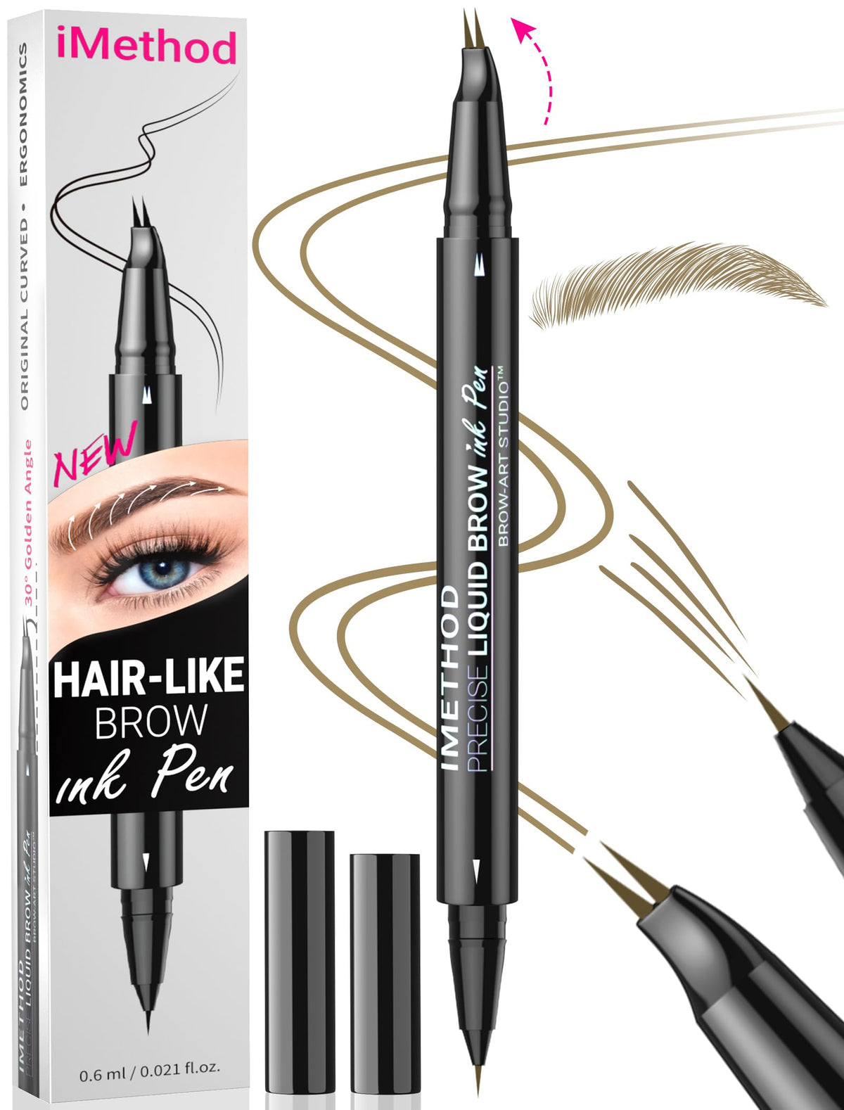 iMethod Stylo Sourcils Courbés – emballage élégant prêt à offrir et facile à manipuler