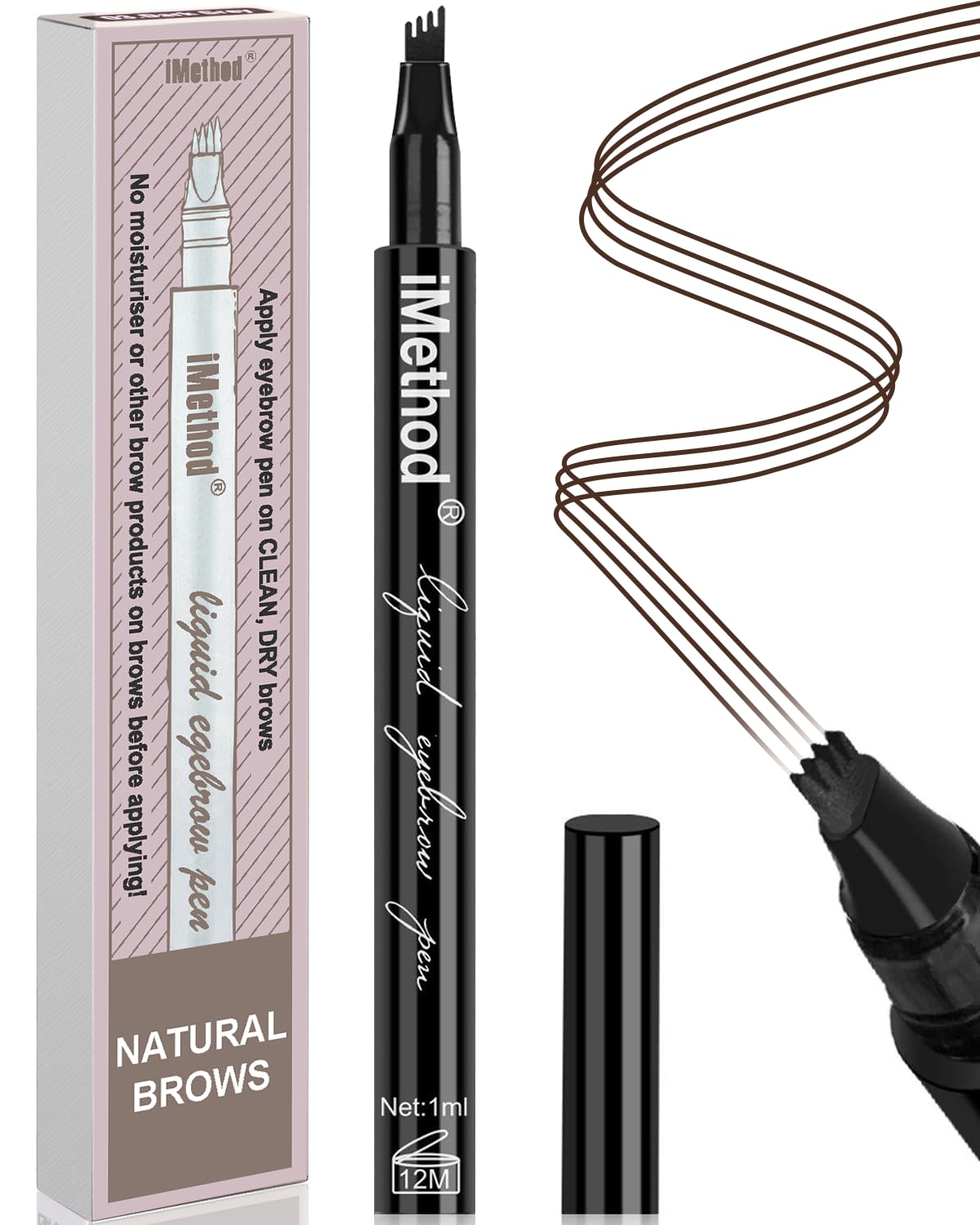 iMethod-stylo-sourcils-embout-fourchette-micro pour des poils naturels et précis.