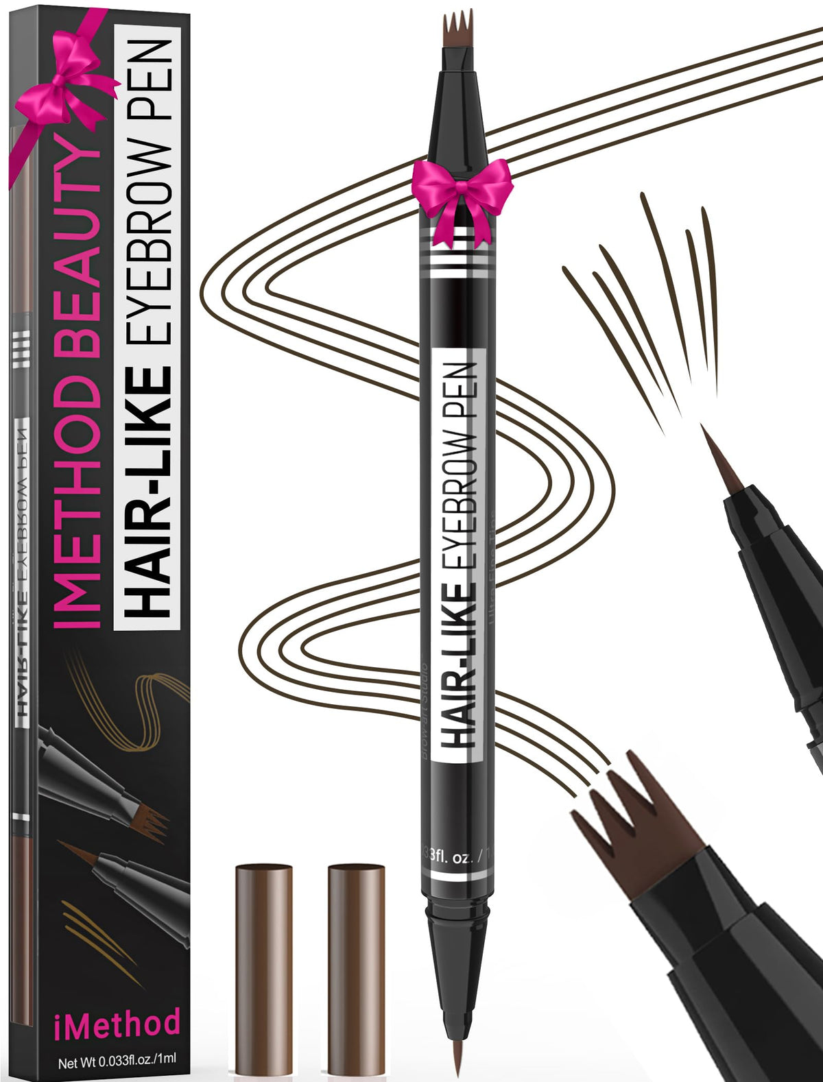 iMethod Stylo sourcils microblading 2 en 1 pour un remplissage précis et naturel.
