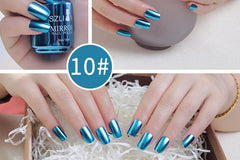 IMGDD vernis bleu miroir avec brillance diamantée pour look chic