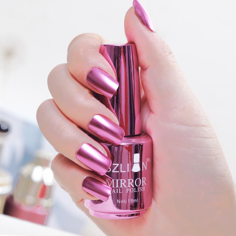 IMGDD vernis à ongles métal miroir rose pour brillance éclatante.