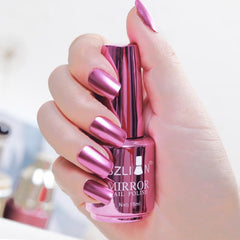 IMGDD vernis à ongles métal miroir rose pour brillance éclatante.