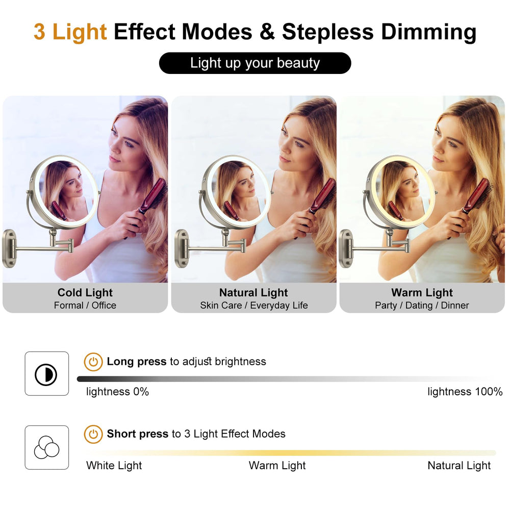 IMIKONA miroir rechargeable 4000mAh pour une utilisation sans fil.
