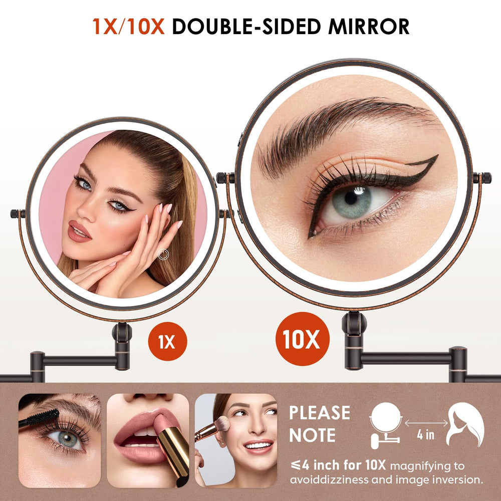 IMIKONA miroir grossissements 1x 10x, détails faciaux facilités pour retouches.