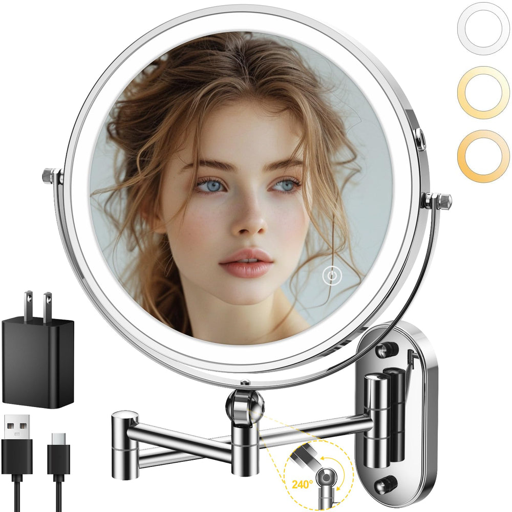 IMIKONA miroir maquillage mural 9 pouces lumineux avec éclairage intégré