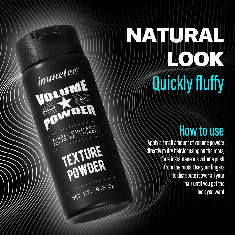 Immetee Poudre Volume Cheveux: sans résidu blanc, fini naturel.