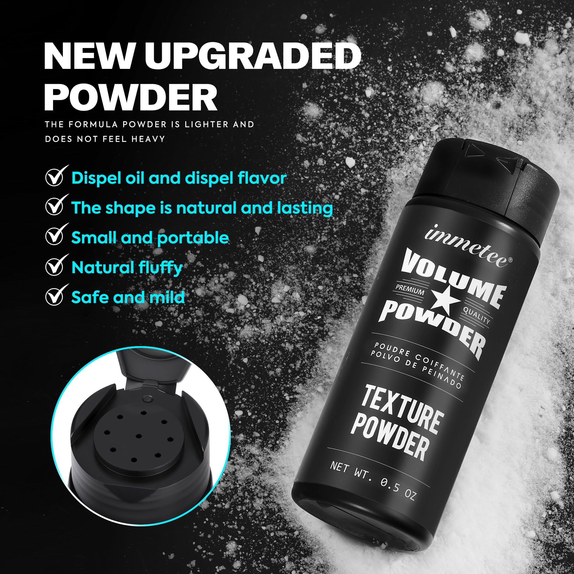 Immetee Poudre Volume Cheveux: texture naturelle qui structure la chevelure.