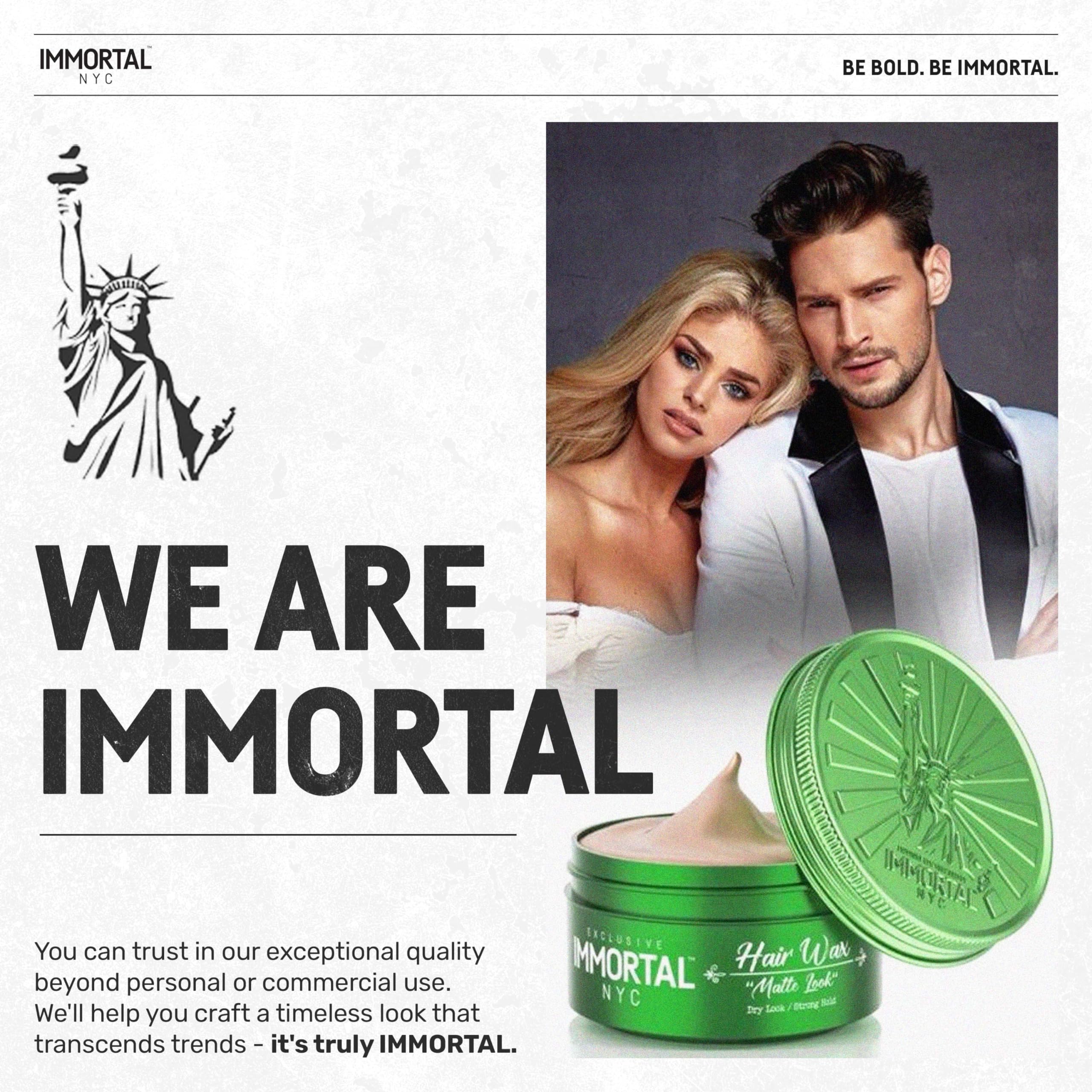 Immortal NYC emballage élégant et pratique pour le rangement.