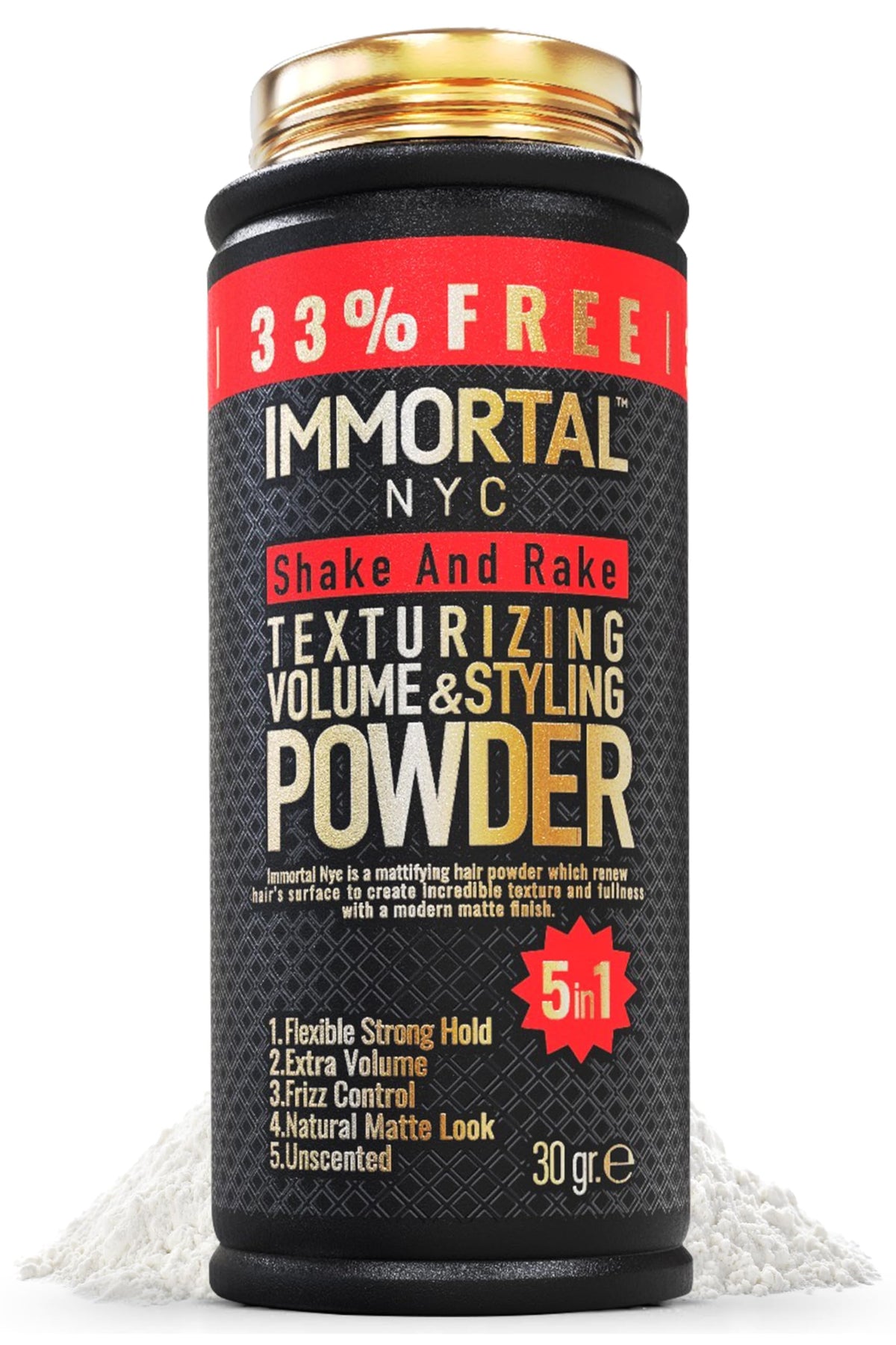 Poudre Immortal NYC secouer et peigner pour du volume naturel