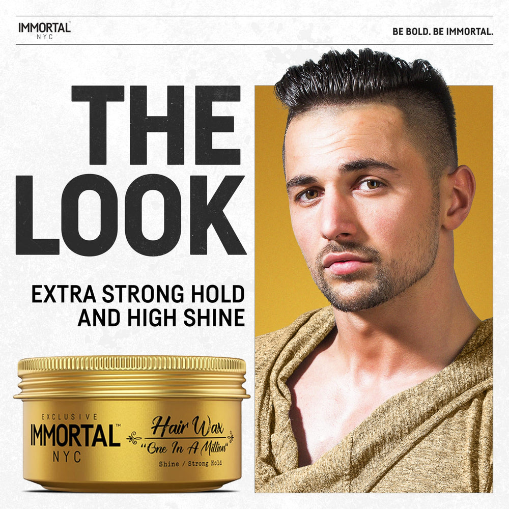 Main appliquant Immortal NYC One In A Million sur les cheveux pour un contrôle précis.