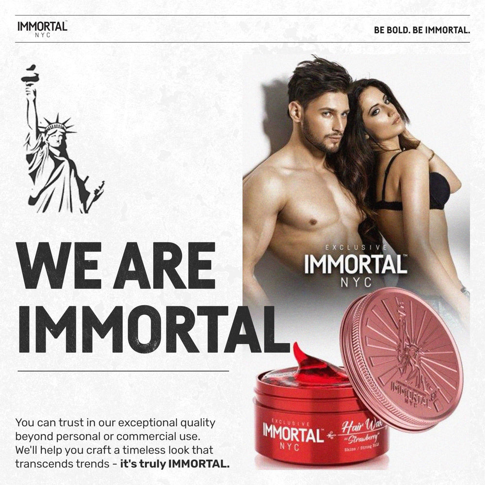 Immortal NYC Strawberry Hair Wax no residue finish keeps hair clean.