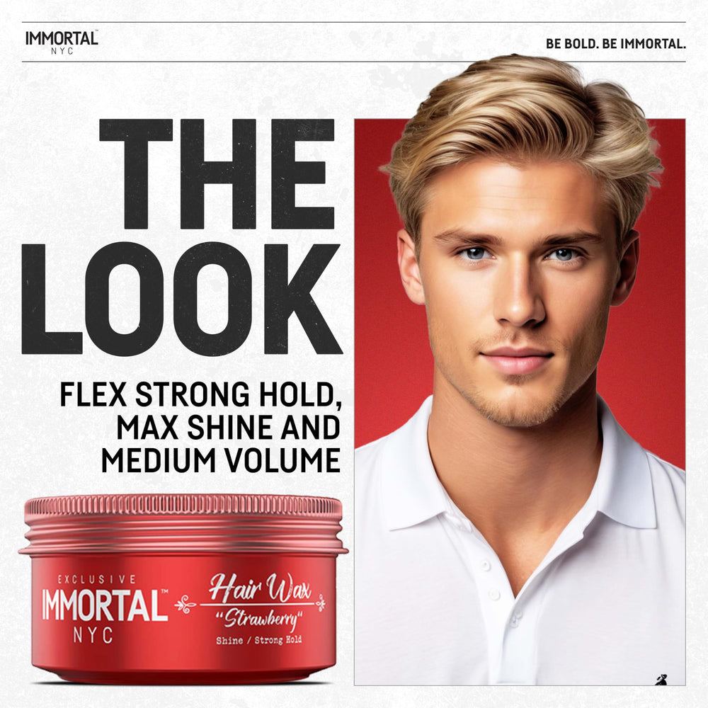Immortal NYC Strawberry Hair Wax texture reveals creamy consistency for easy, smooth retexturizing.