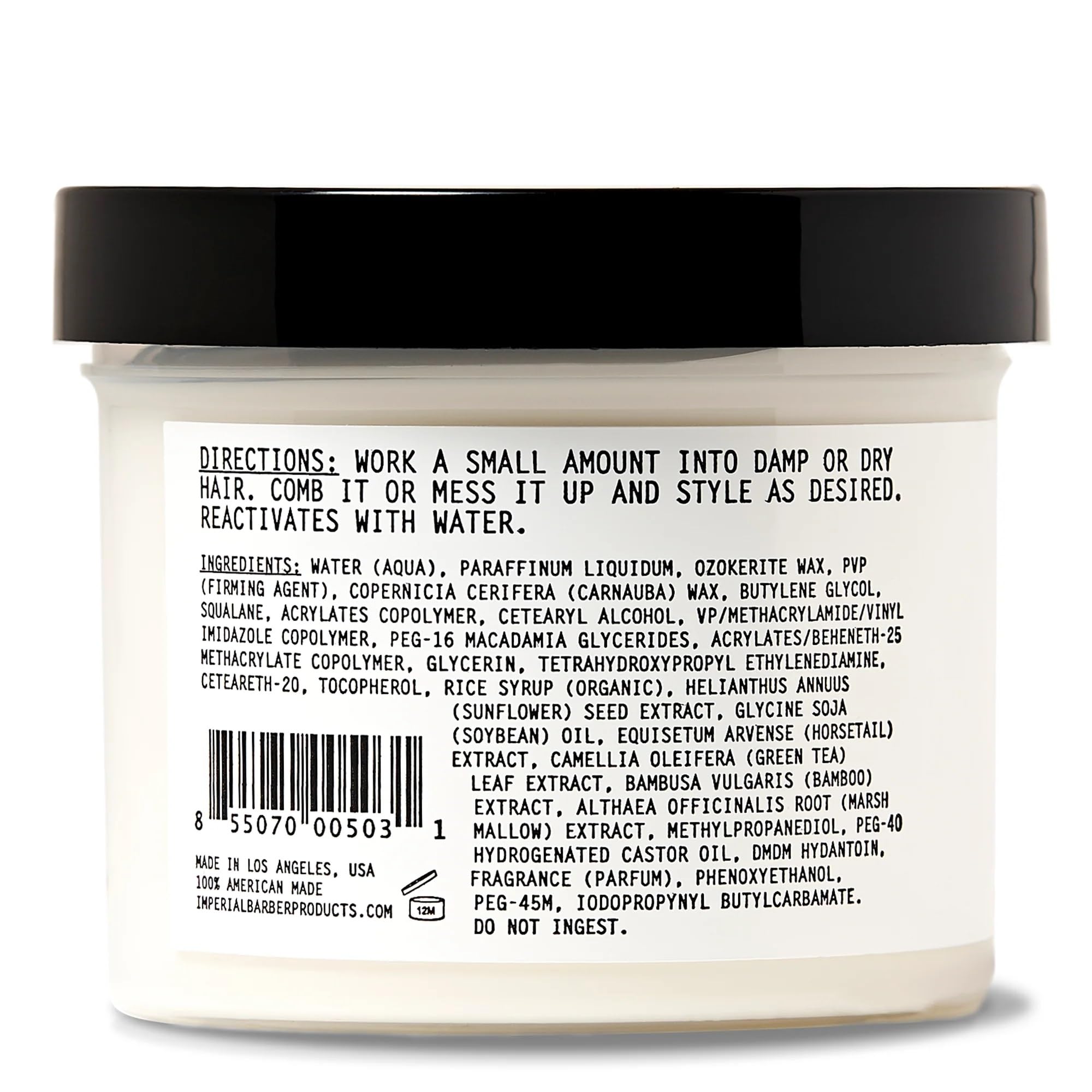 Tenue légère à moyenne avec Imperial Barber Matte Pomade Paste, idéale pour styles texturés.