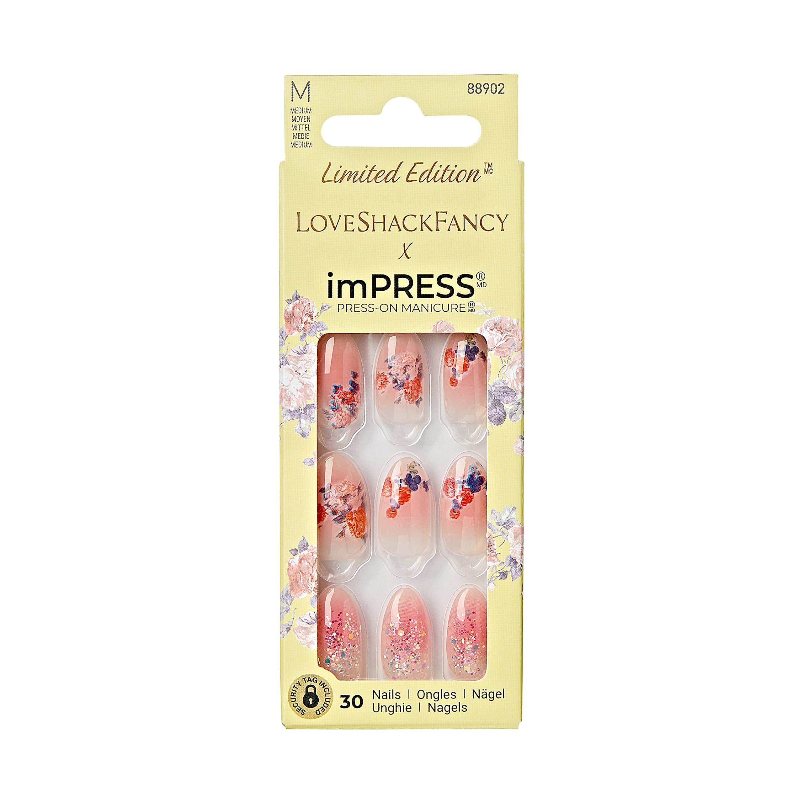 imPRESS LoveShackFancy Citrus Candy, étui d’ongles prêt à porter pour un look rapide