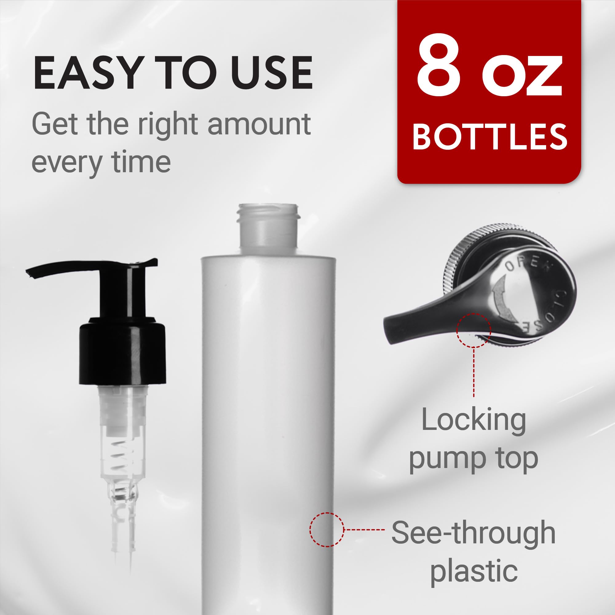 IMPRESA distributeur pompe lotion plastique opaque 8oz: nettoyage facile et réutilisable