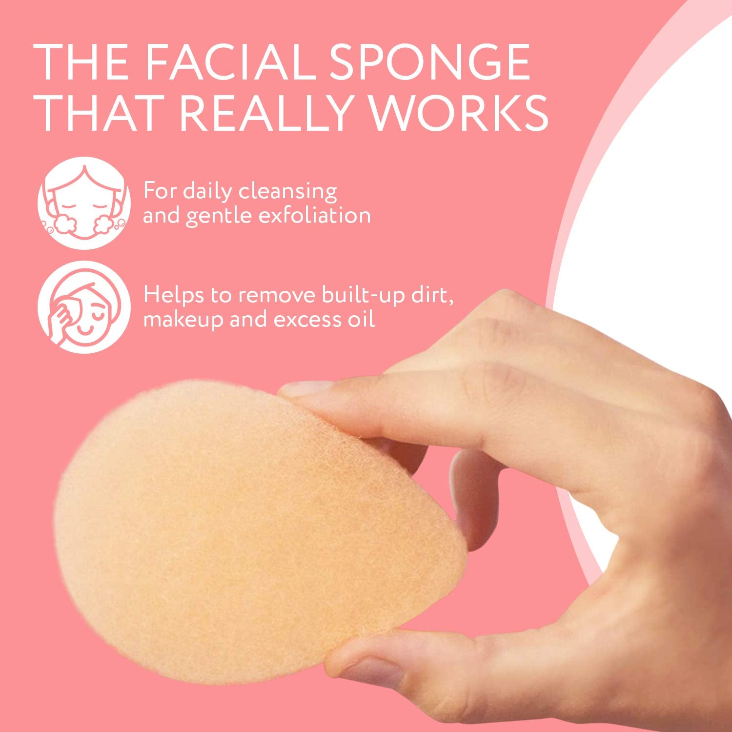 Éponge exfoliante IMPRESA en mousse médicale naturelle, exfoliation en douceur.
