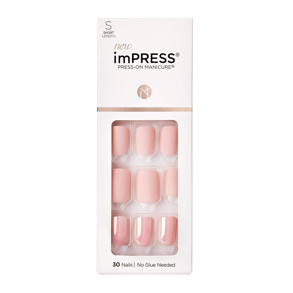 imPRESS design rose, pose rapide sans colle, mani prête à domicile