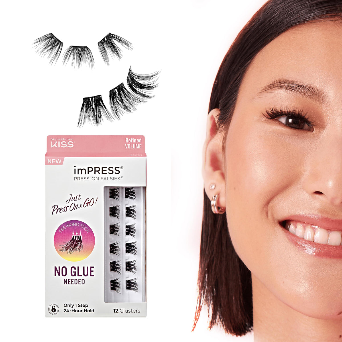 ImPRESS Falsies Groupes 12-14mm pour une pose rapide sans colle.