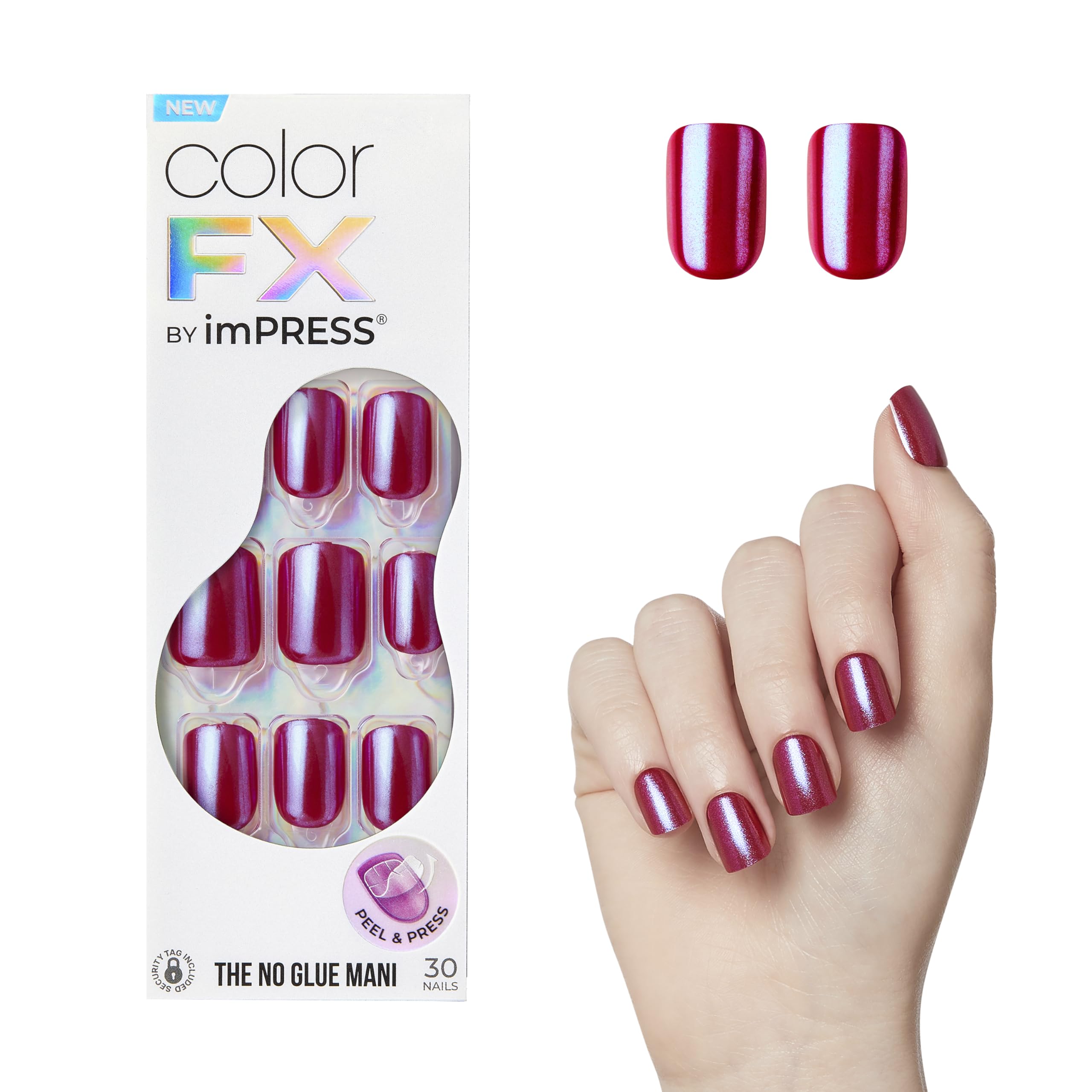 ImPRESS Cette ville Color FX rouge foncé, effet chrome chic pour soirée.