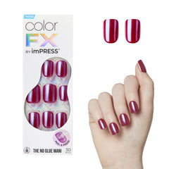 ImPRESS Cette ville Color FX rouge foncé, effet chrome chic pour soirée.