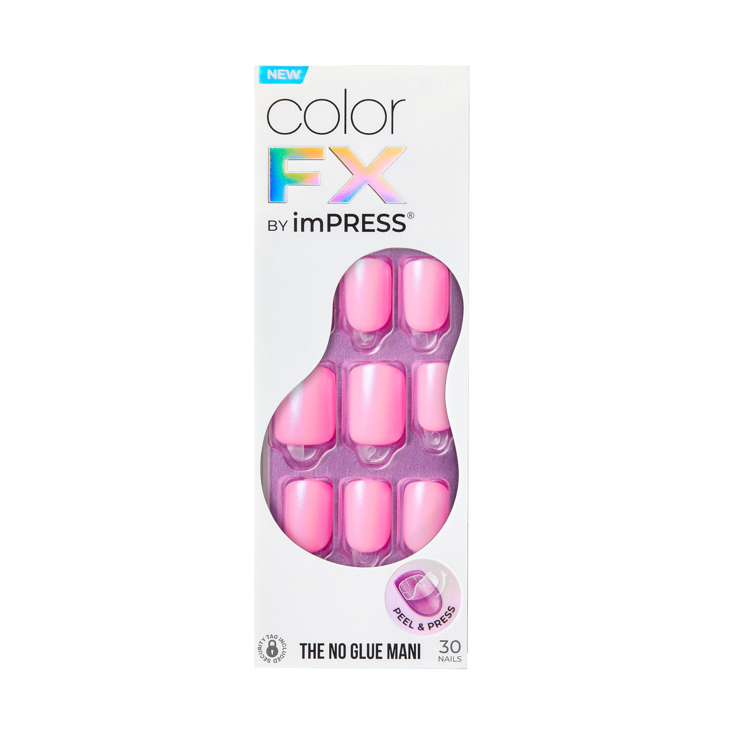 imPRESS No Glue Mani Color FX Nocturne rose – tenue élégante et pratique sans colle.