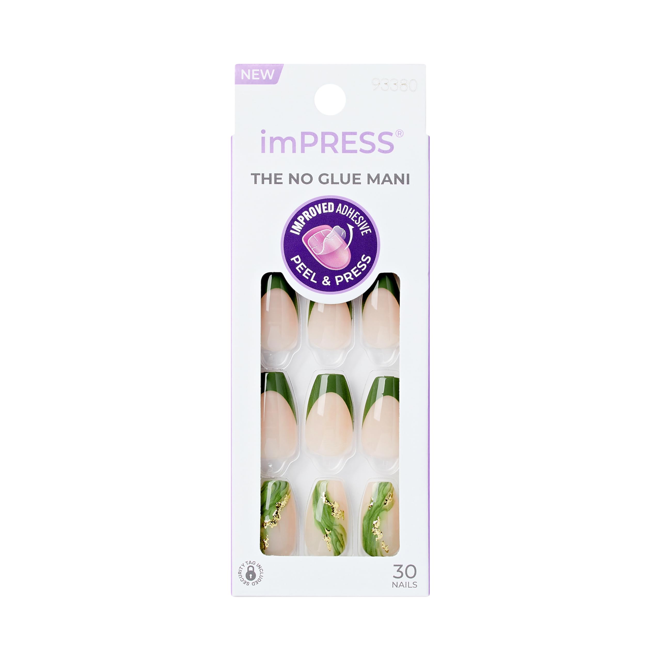 Ongles imPRESS No Glue Mani — ensemble complet, manucure sans colle prête à l'emploi.