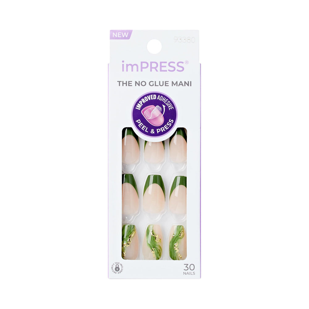 Ongles imPRESS No Glue Mani — ensemble complet, manucure sans colle prête à l'emploi.