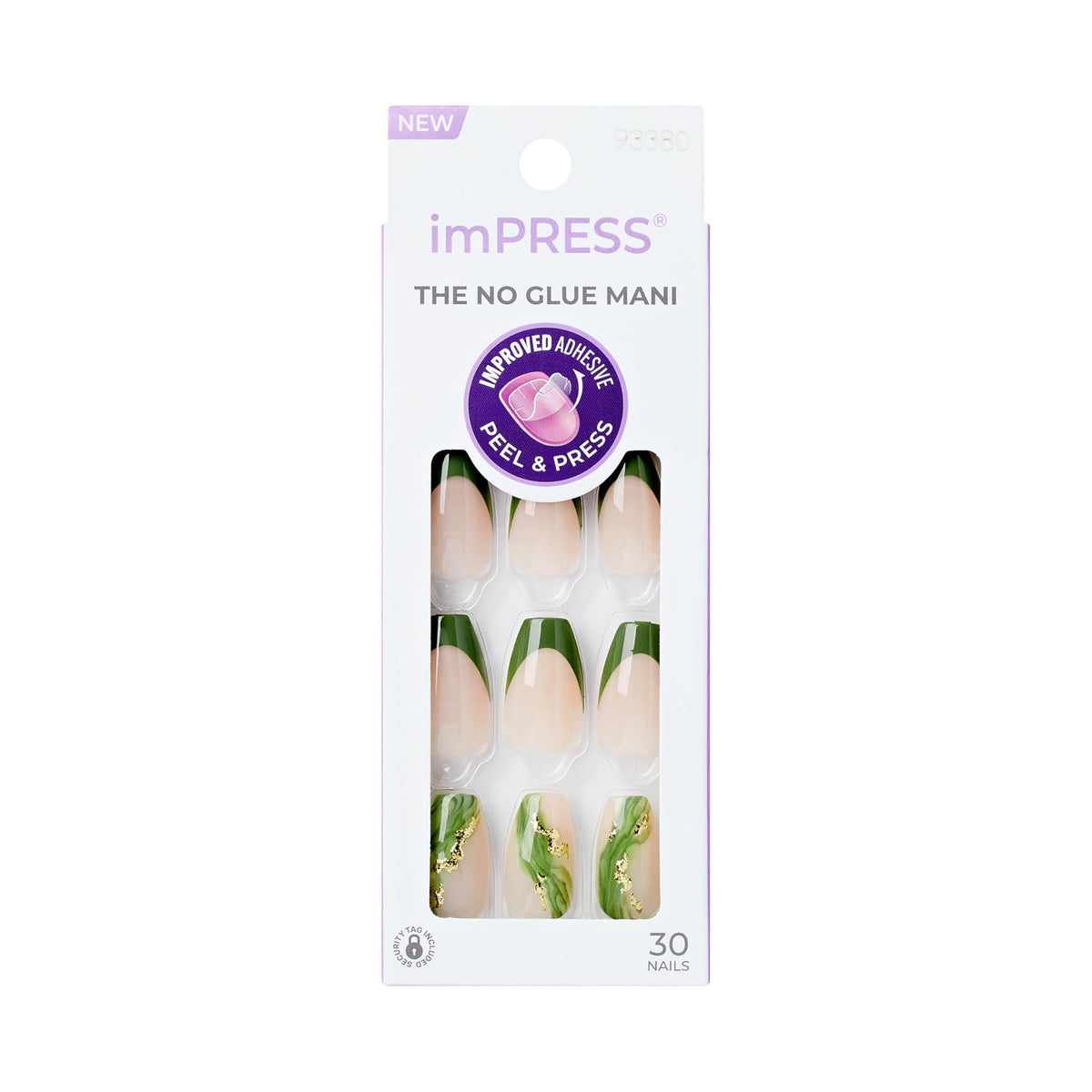 Ongles imPRESS No Glue Mani — ensemble complet, manucure sans colle prête à l'emploi.