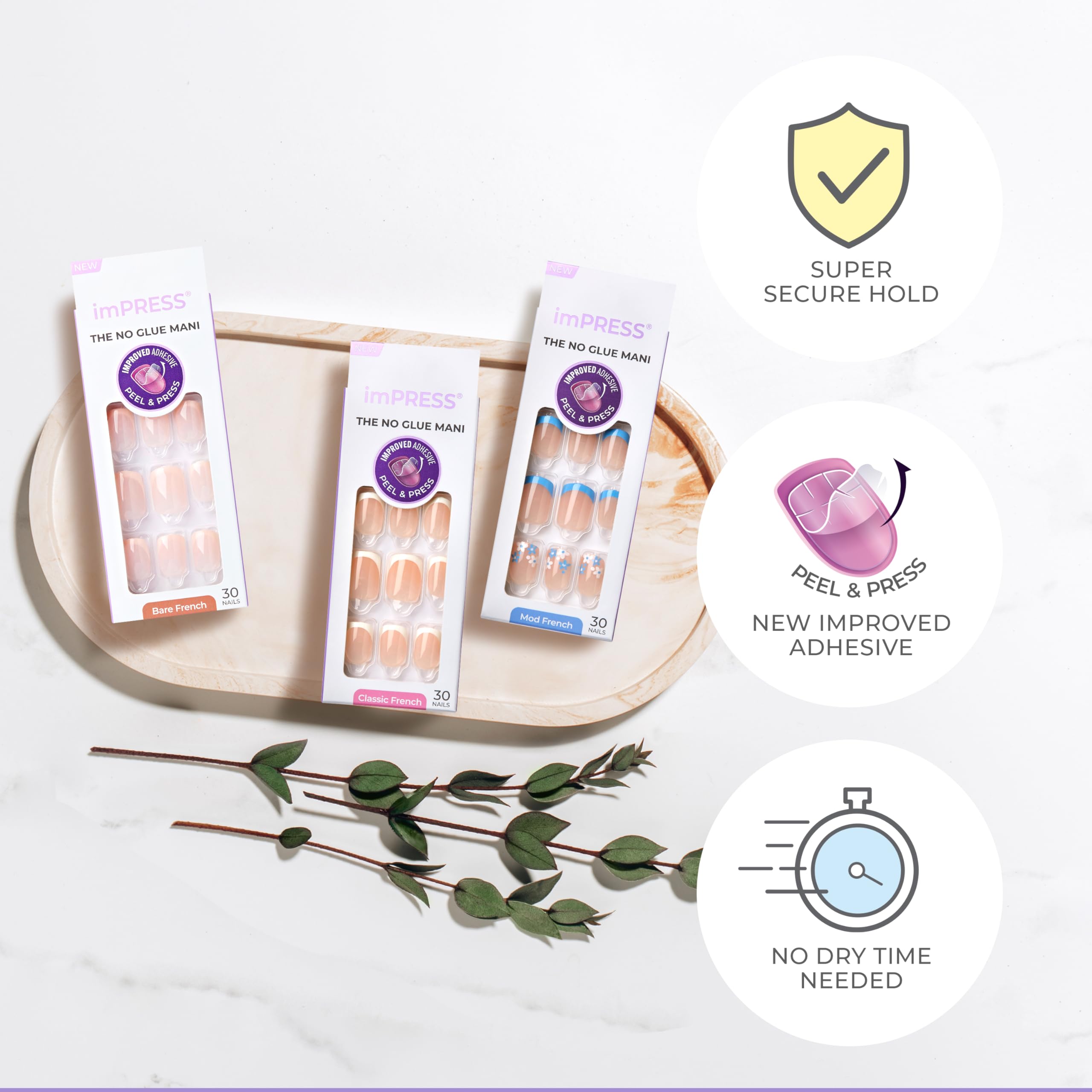 Ongles ovales courts d’ImPRESS pour confort quotidien et élégance