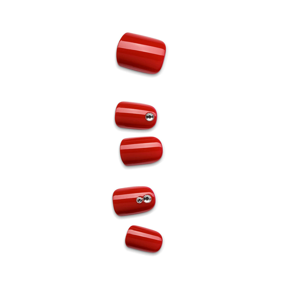 Ongles imPRESS Kill Heels rouge court – adhésif Super Hold et tenue