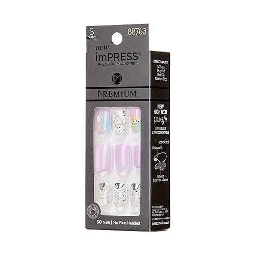 Ongles imPRESS Purple Jelly Squiggle avec effet brillant et fantaisie.