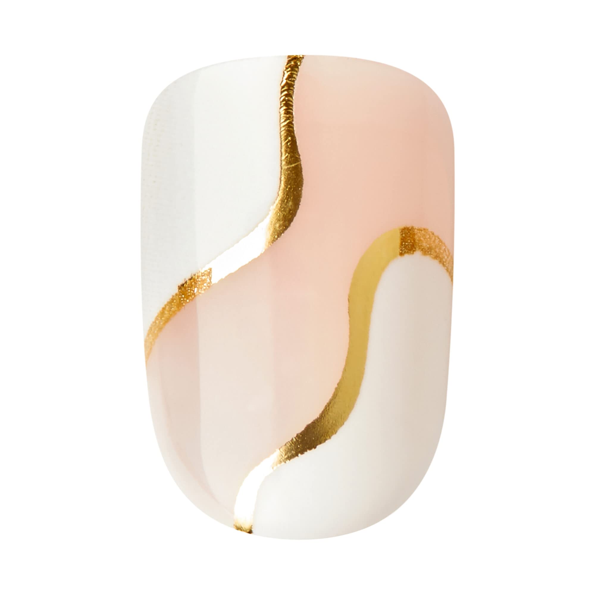 imPRESS Astound blanc court squoval, retrait facile sans endommager les ongles naturels.