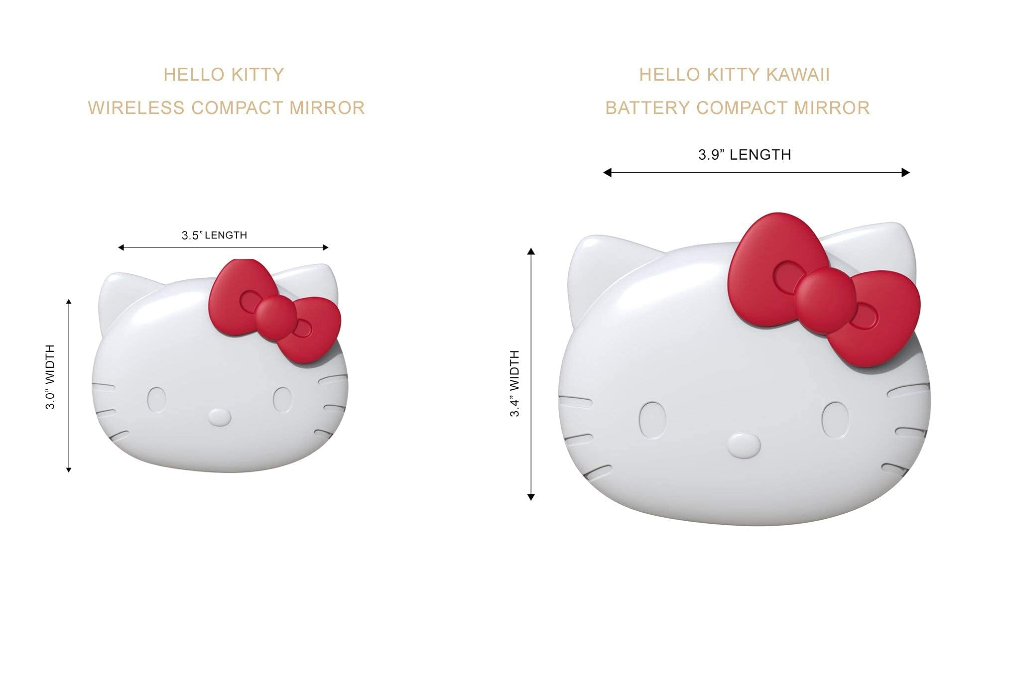 Impressions Vanity Hello Kitty compact mirror adjustable brightness for flawless lighting in any setting