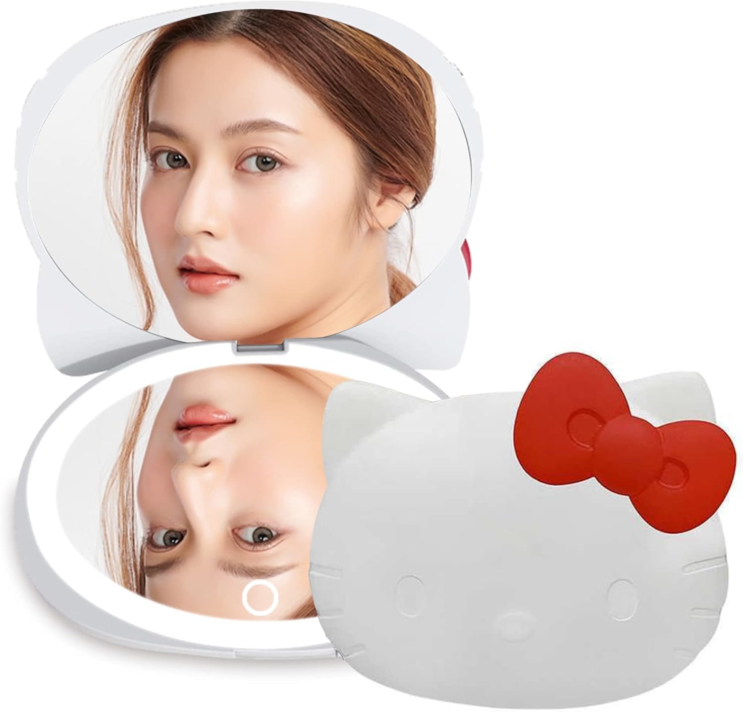 Impressions Vanity Hello Kitty compact mirror LED lighting supports better makeup checks on the go