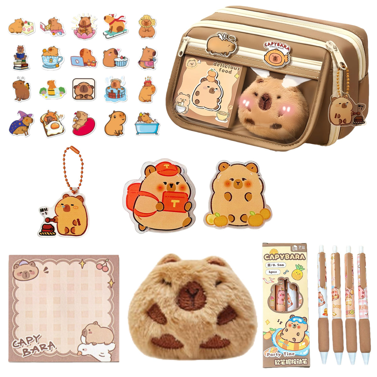 IN CHENTHY trousse capybara peluche: rangement pratique et mignon pour le sac.