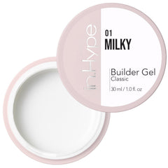 IN.HYPE Gel de construction blanc laité, couverture opaque pour masquer les imperfections.