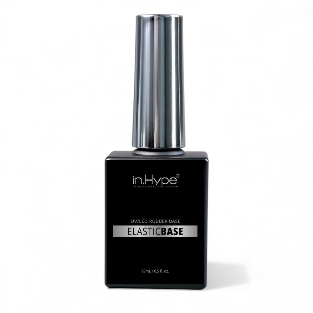 IN.HYPE Rubber Base Coat sur la bouteille, adhérence élevée pour l’ongle.