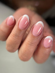 IN.HYPE Sculpting Hard Builder Gel square nail progress shows strong, chip-resistant extensions