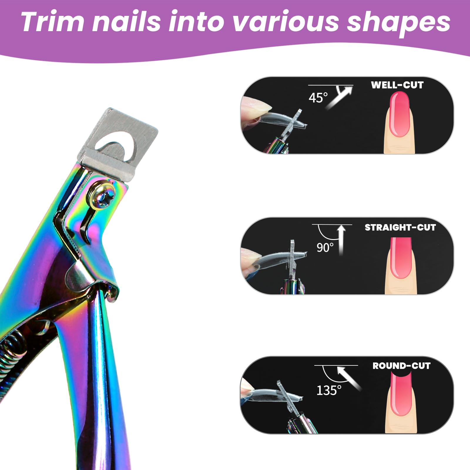 Inartato kit outils manucure arc-en-ciel prêt à l’emploi pour usage domestique et salon