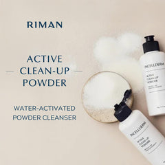 INCELLDERM Active Clean-Up Poudre application: facile à appliquer sur le visage pour une peau fraîche.