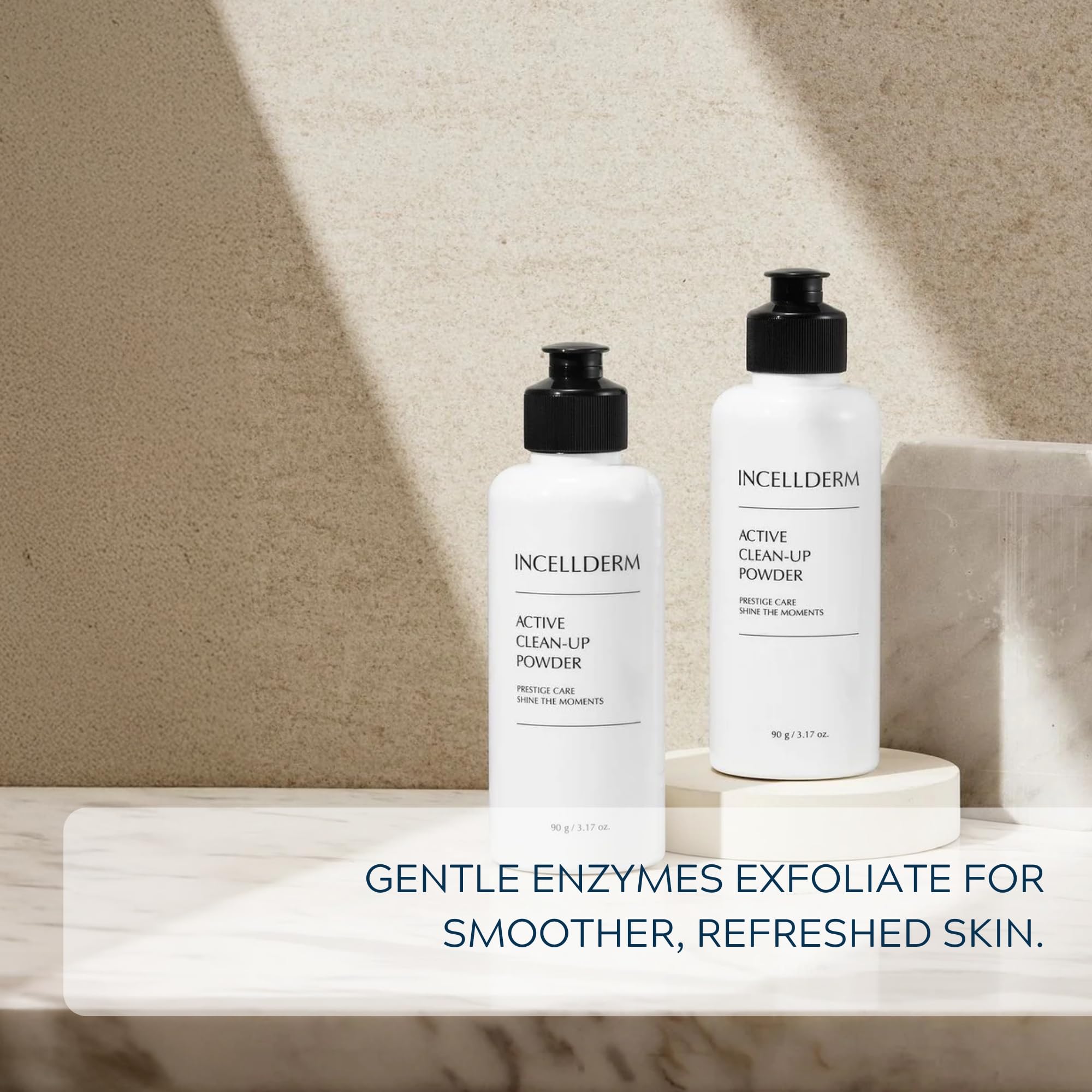 INCELLDERM Active Clean-Up Poudre sensation fraîche: expérience rafraîchissante après le nettoyage.