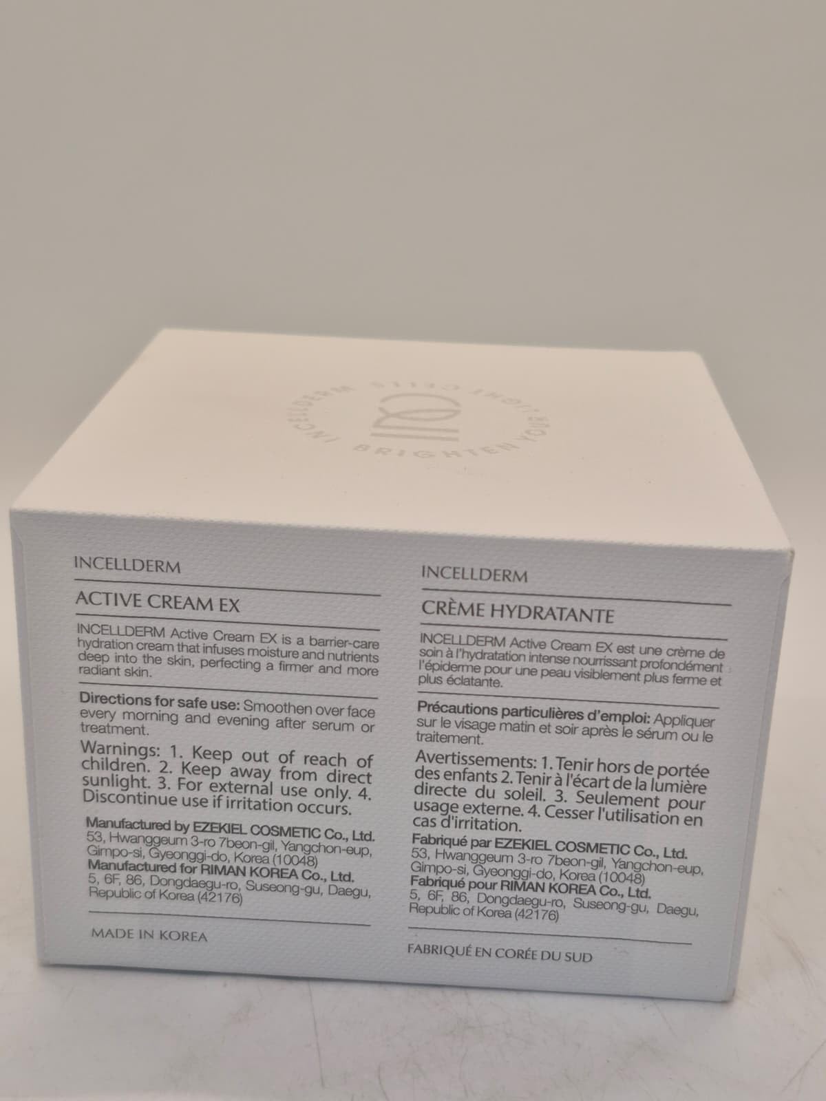 Absorption sans gras de INCELLDERM Active Cream dès l’application.