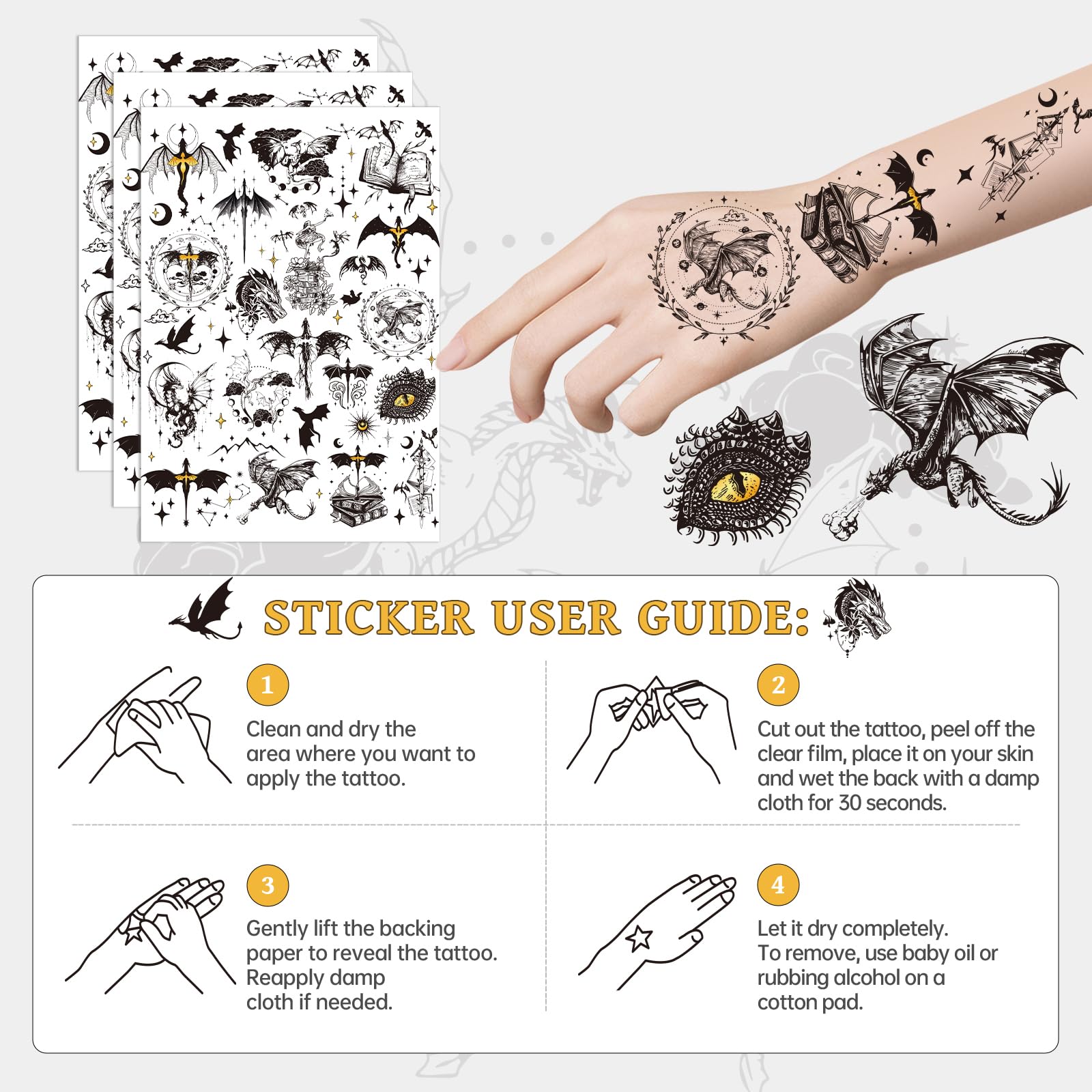 INCOK récompenses en classe – tatouages dragon comme petits cadeaux.