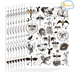 INCOK motifs dragon noir et or – design élégant et mystérieux.