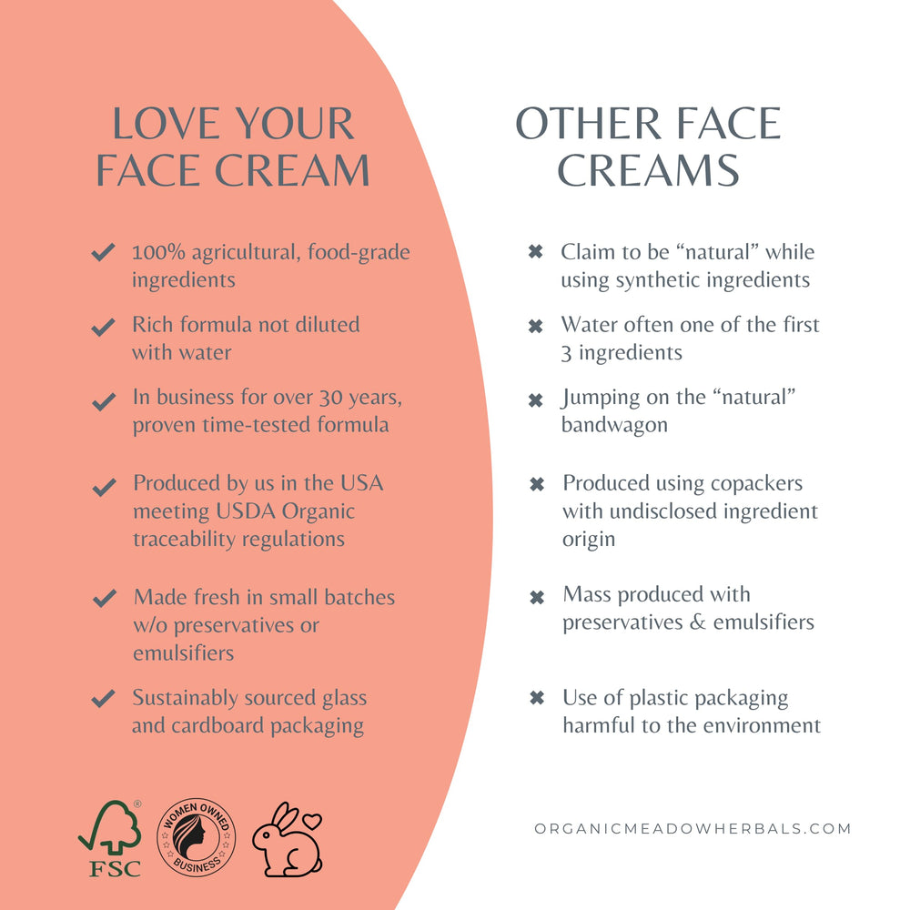 Texture riche et onctueuse de la crème visage Indian Meadow Herbals.