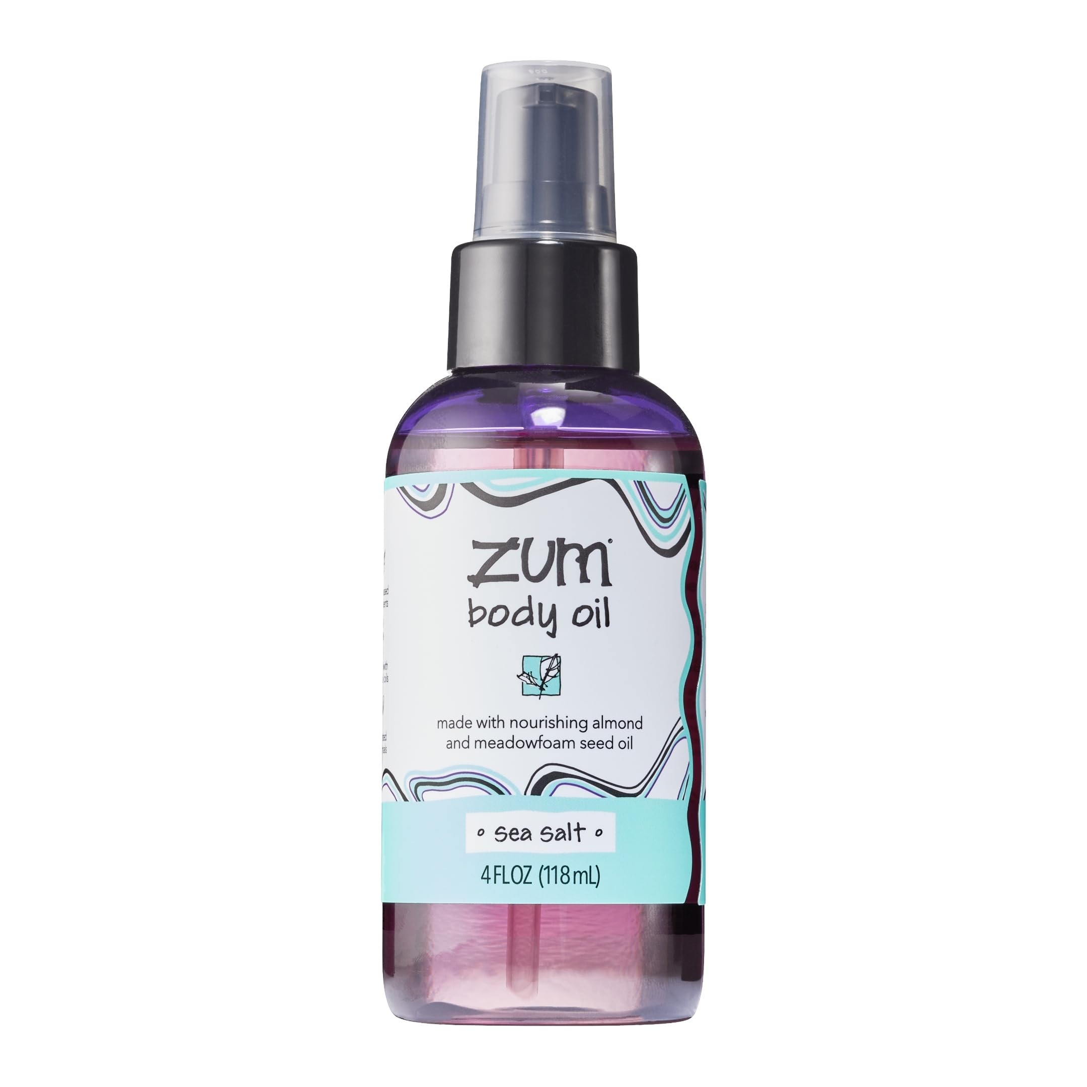 Indigo Wild Zum Sea Salt Body Oil bottle pour for massage and hydration