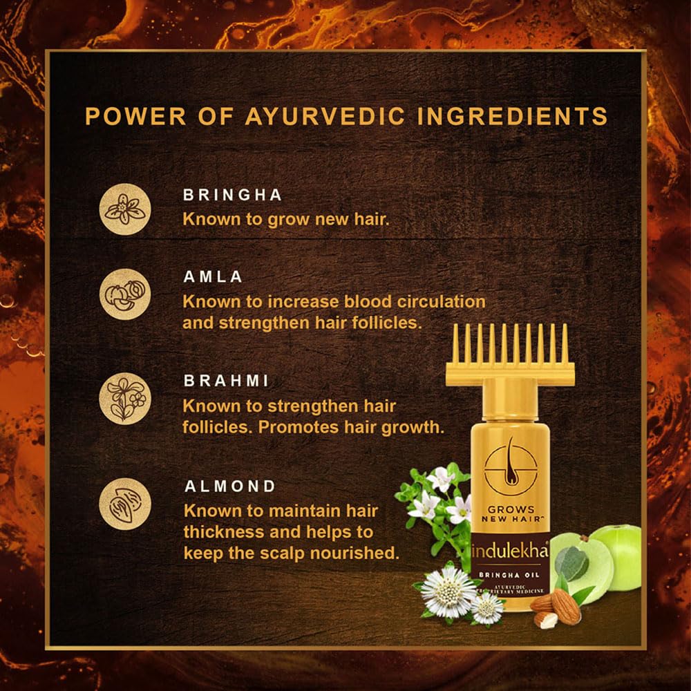 INDULEKHA Bringha Oil – cheveux plus brillants et élastiques.